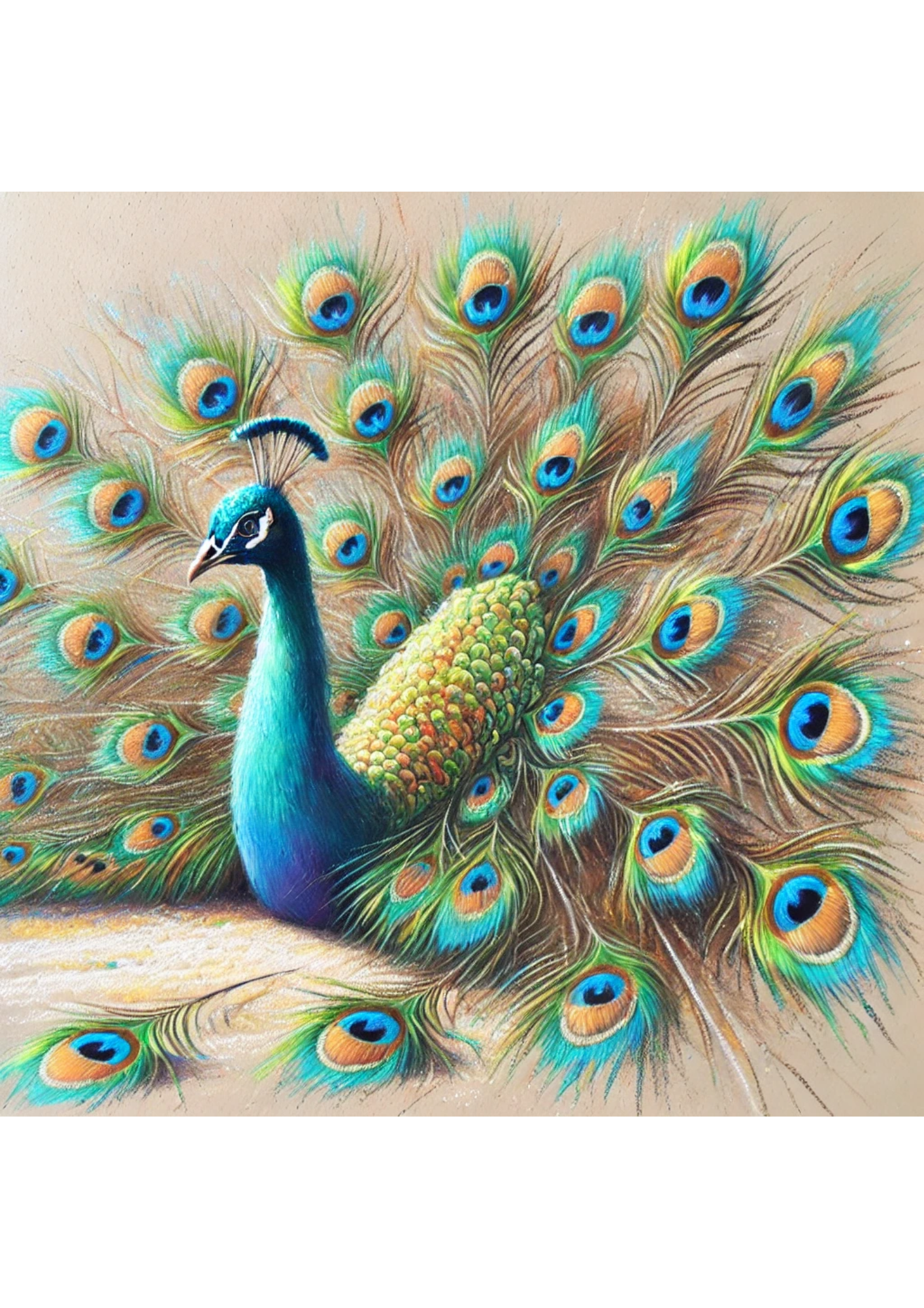 Sticker Sheet / Greeting Card – Peacock Full Cat. No. 2221