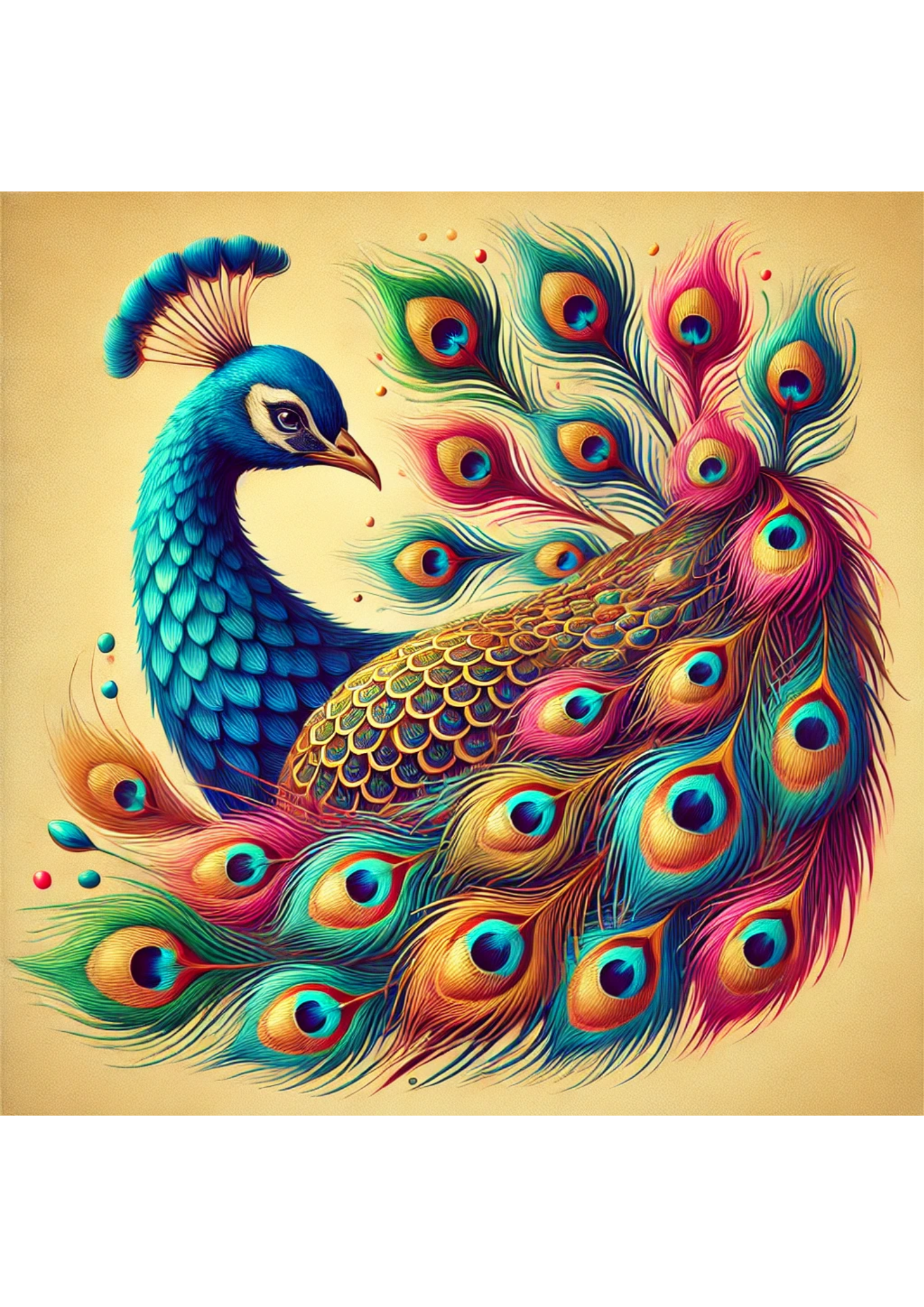 Sticker Sheet / Greeting Card – Peacock Art Full Cat. No. 2227