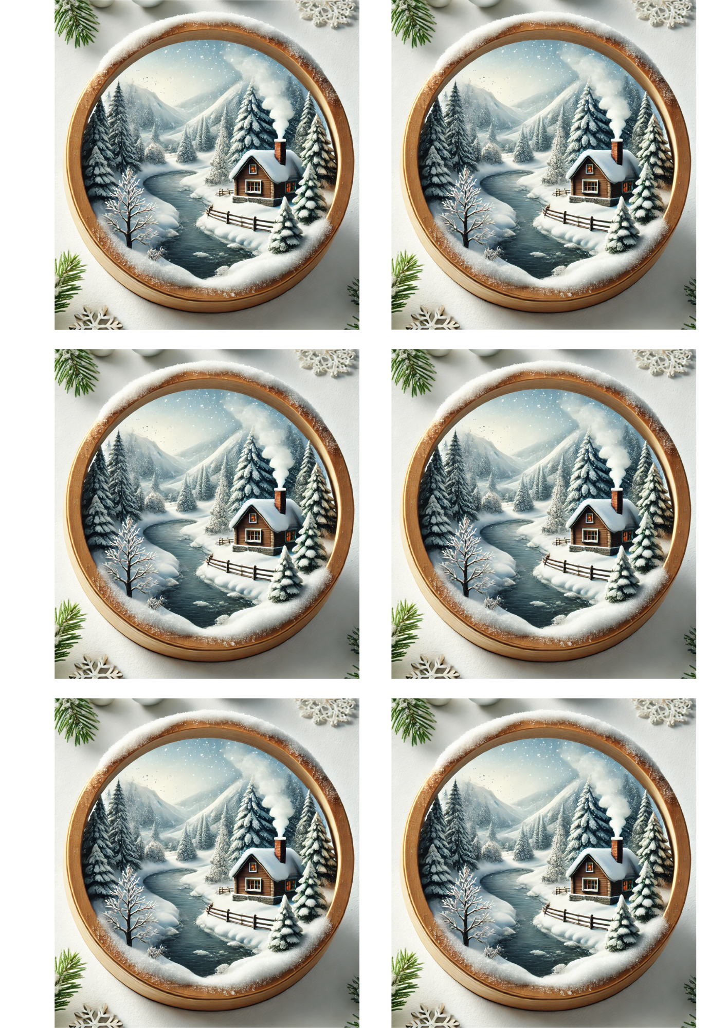 Sticker Sheet / Greeting Card – Landscape in the Oval Collage Cat. No. 1574