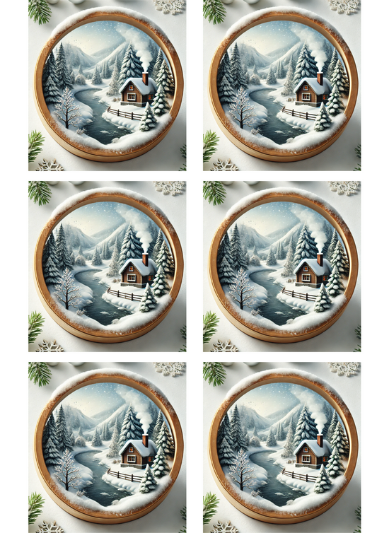 Sticker Sheet Landscape in the Oval Collage Cat. No. 1574