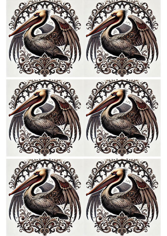 Sticker Sheet – Pelican Gothic Style Collage Cat. No. 2228