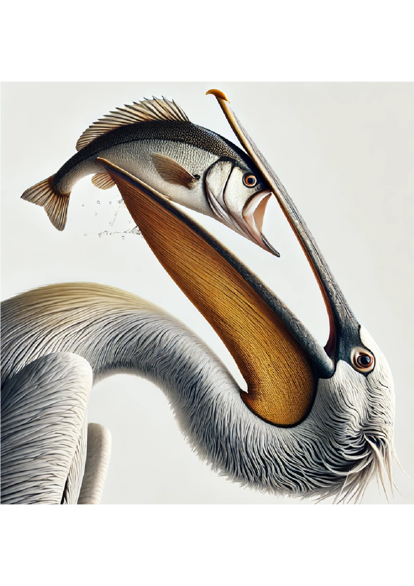 Sticker Sheet / Greeting Card – Pelican Swallows Fish Full Cat. No. 1370