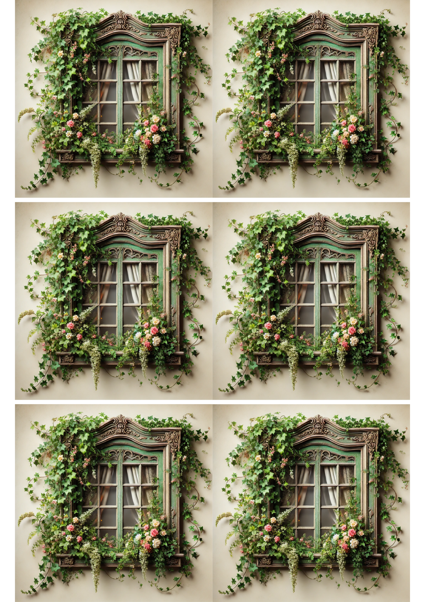 Sticker Sheet / Greeting Card – Beautiful Window Collage Cat. No. 2242