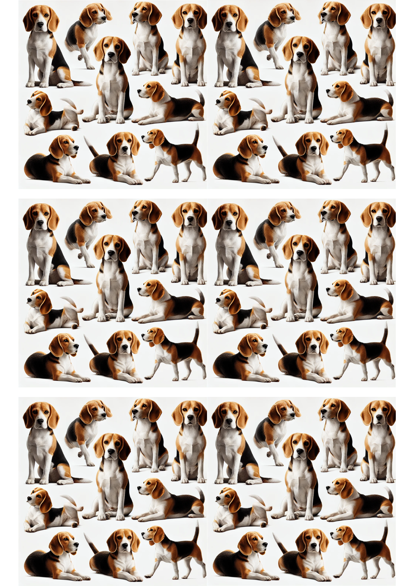 Sticker Sheet / Greeting Card – Beagle Dog Mix Collage Cat. No. 3091