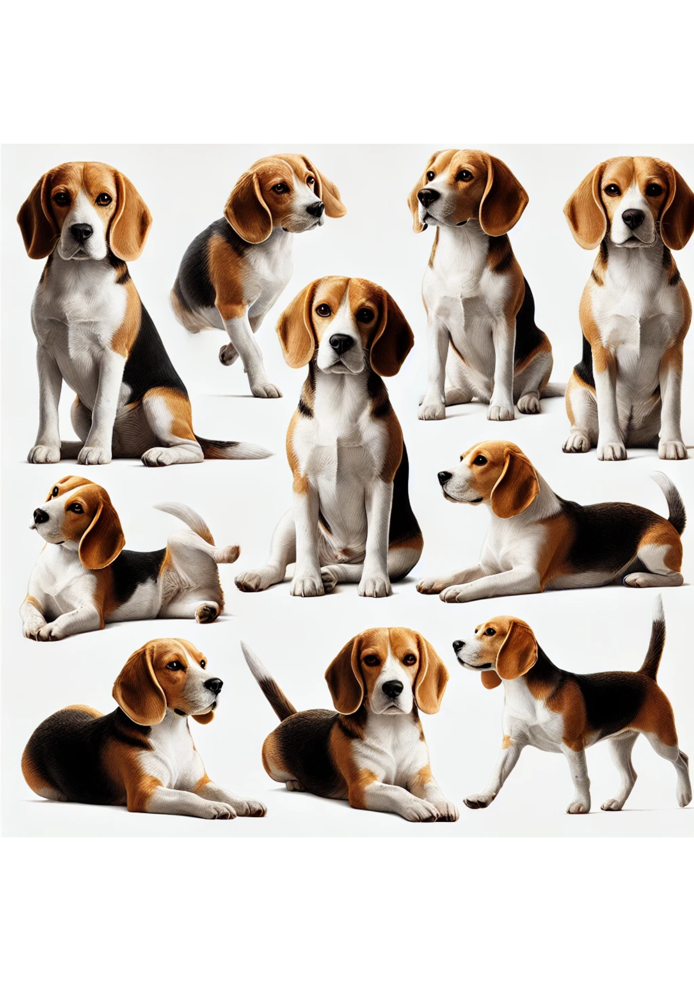 Sticker Sheet / Greeting Card – Beagle Dog Mix Full Cat. No. 3092