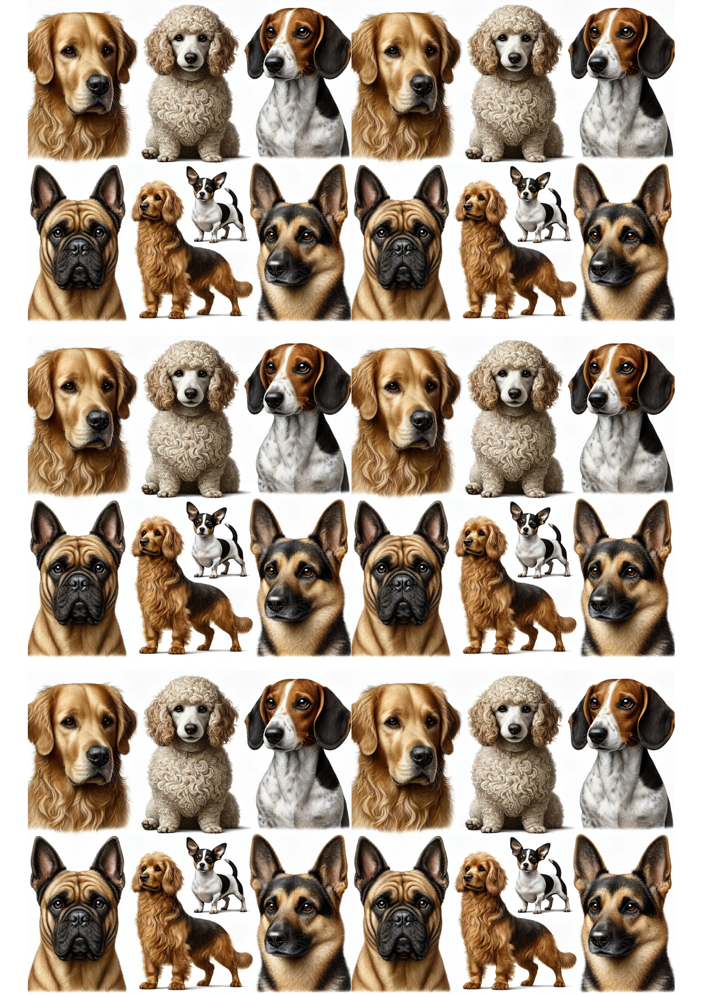 Sticker Sheet / Greeting Card – Different Breeds of Dogs Collage Cat. No. 2252