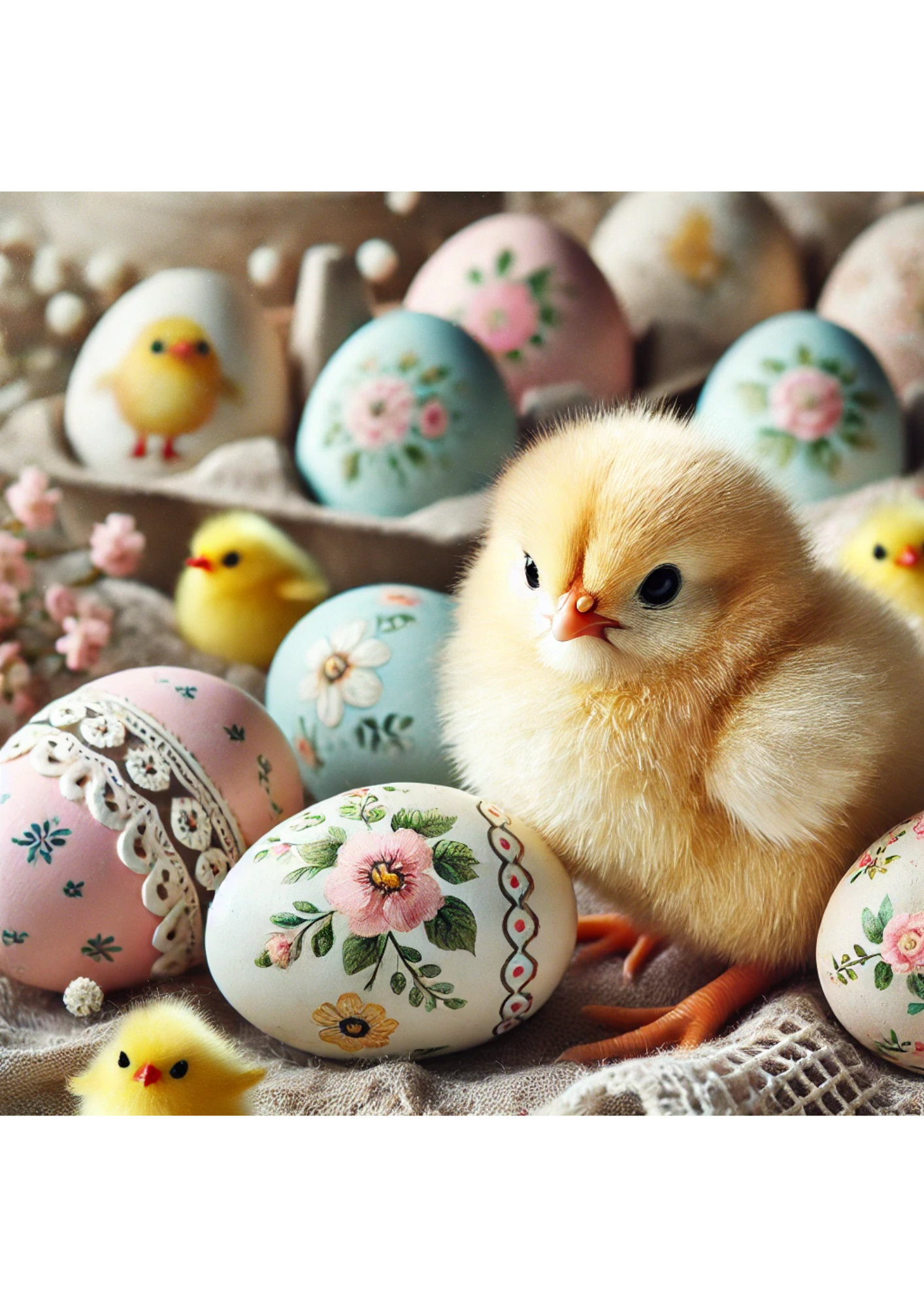 Sticker Sheet / Greeting Card – Chicks and Easter Eggs Full Cat. No. 2610