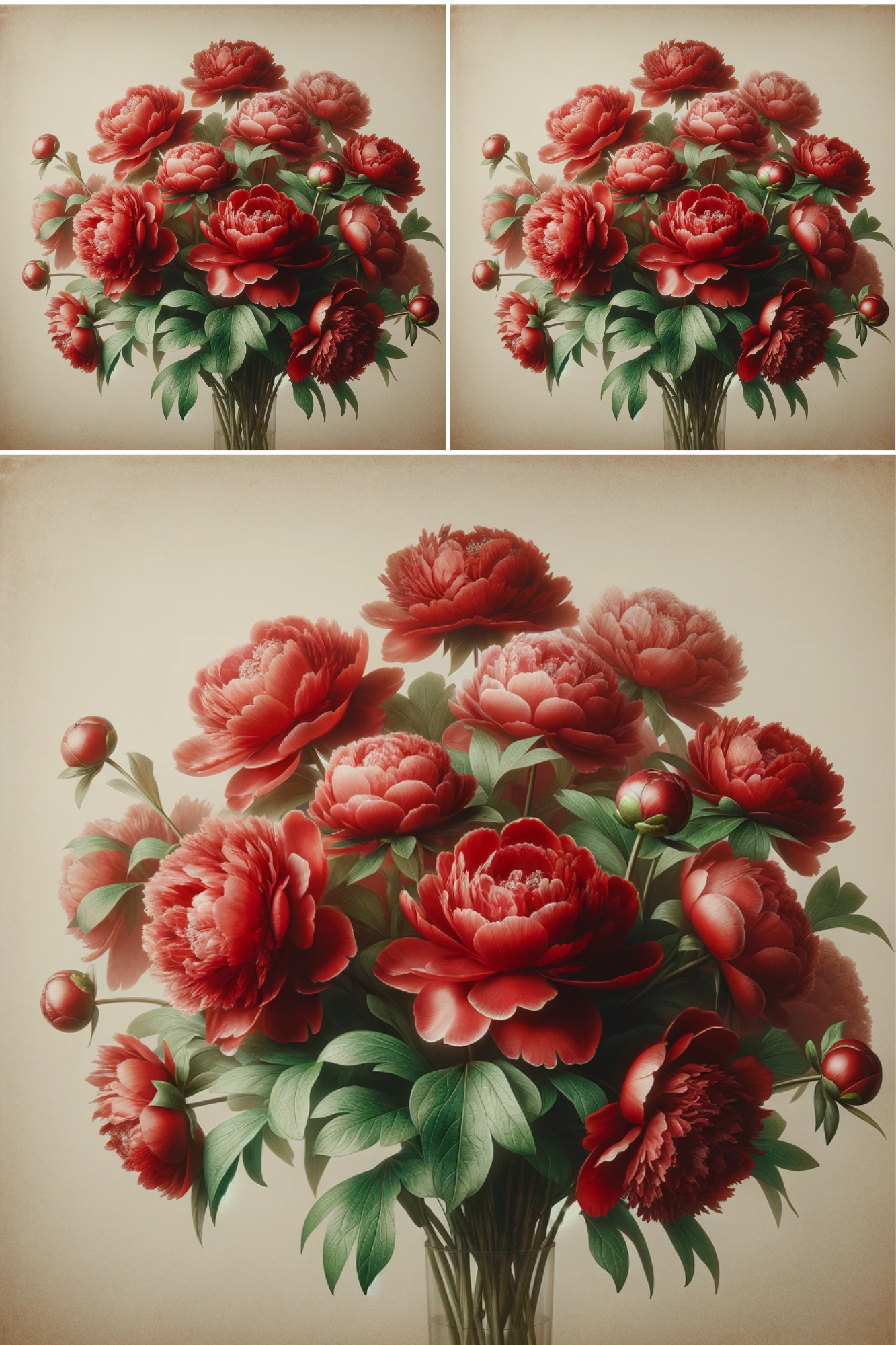 Sticker Sheet / Greeting Card – Peonies, Cat. No. 255