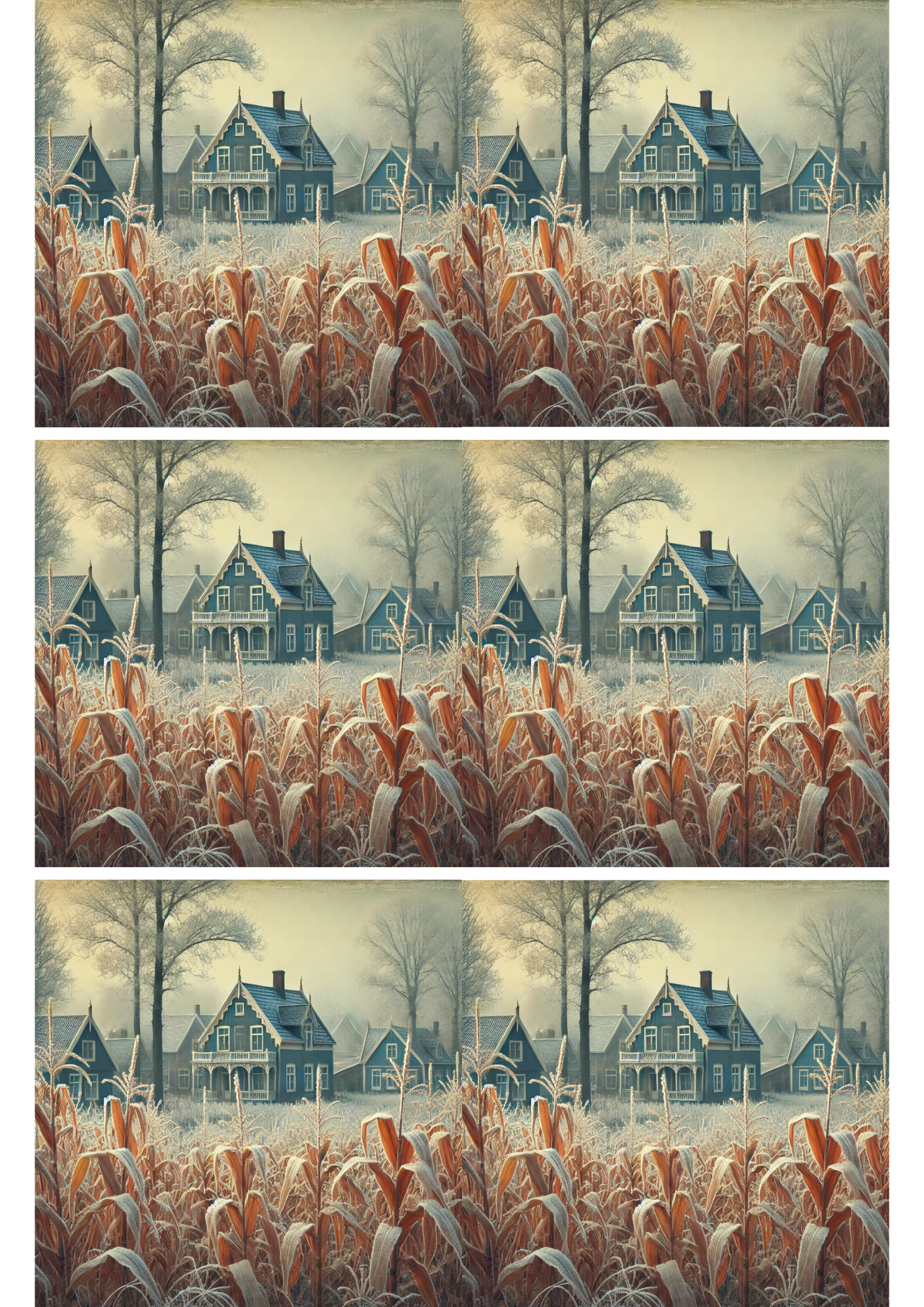 Sticker Sheet / Greeting Card – Corn Field Collage Cat. No. 2763