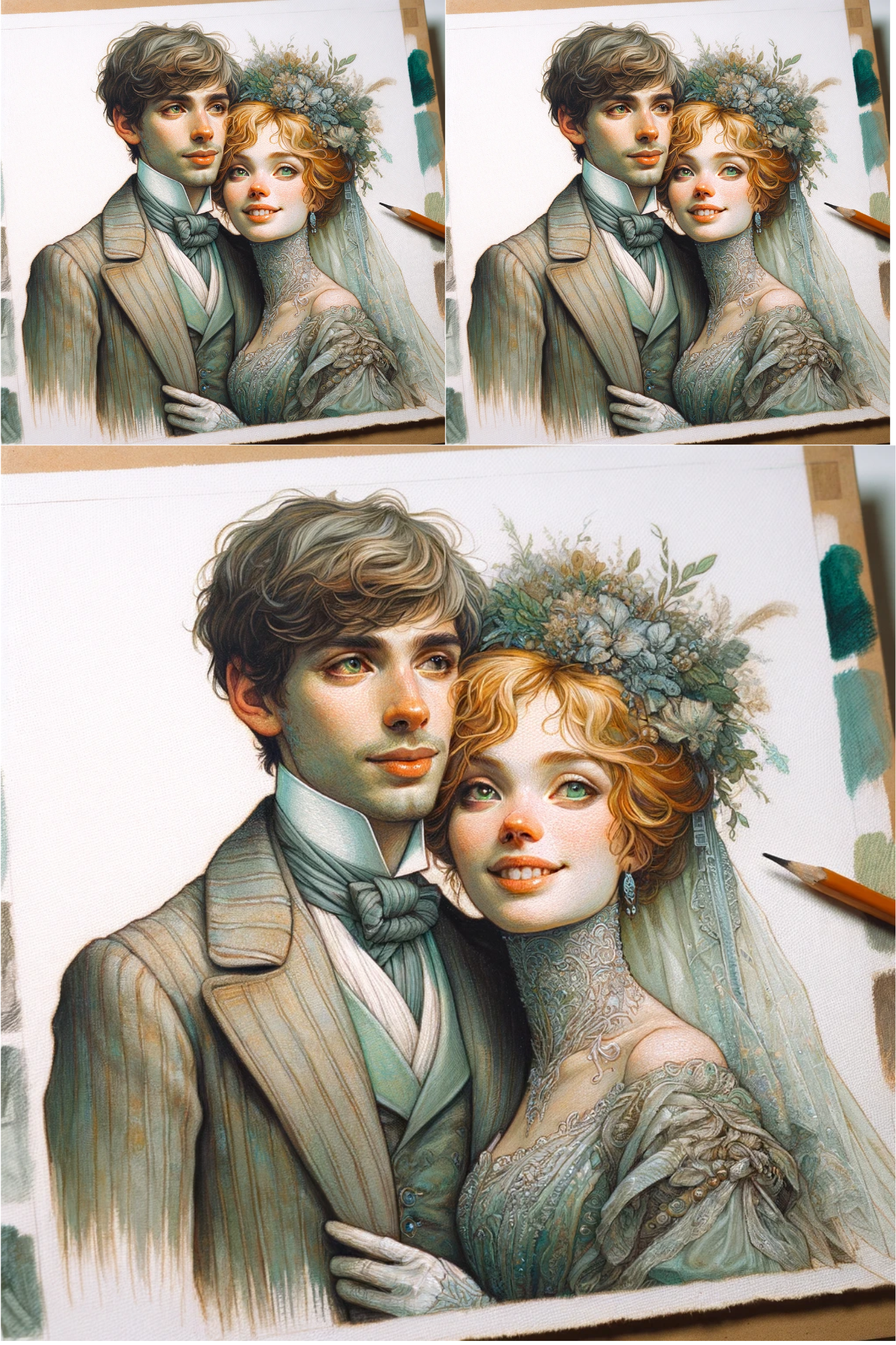 Sticker Sheet / Greeting Card – Wedding Portrait Cat. No. 262