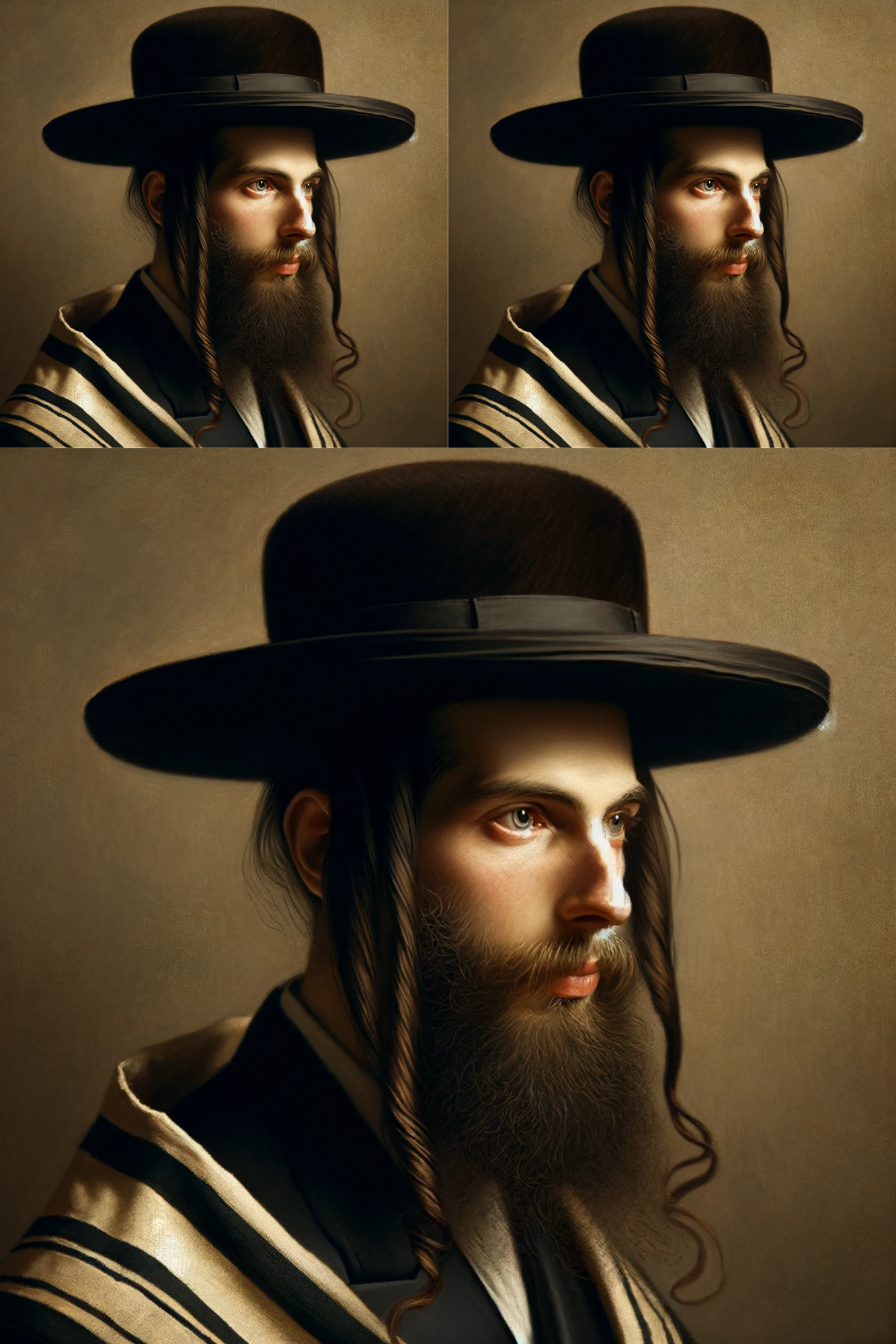 Sticker Sheet / Greeting Card – Portrait of a Hasid Jew 2 Cat. No. 02