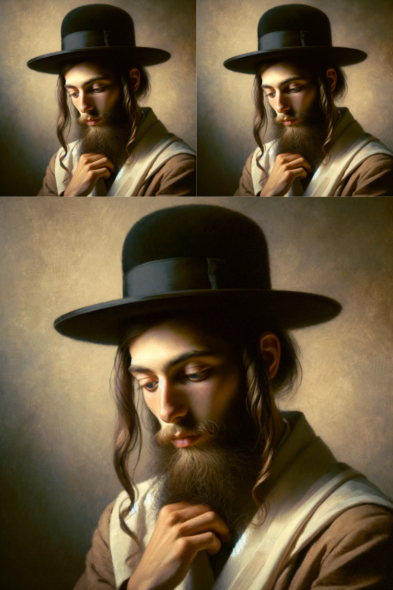 Sticker Sheet / Greeting Card – Portrait of a Hasid Jew Cat. No. 03