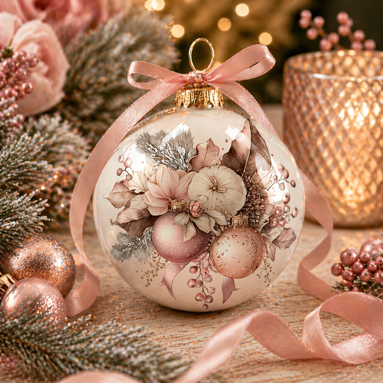 Watercolor Elegance Christmas Wreath Set 4 PNG (Instant Download)