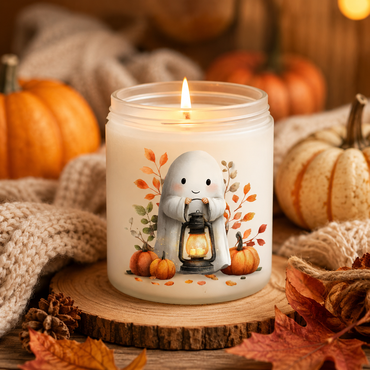 Ghost With Lanteren Clipart Set: 16 PNG, Transparent Background Clipart (Instant Download)