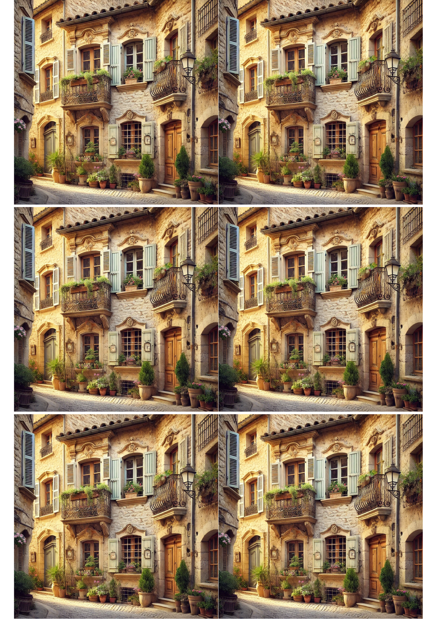 Sticker Sheet / Greeting Card – Windows In Provence Collage Cat. No. 2613