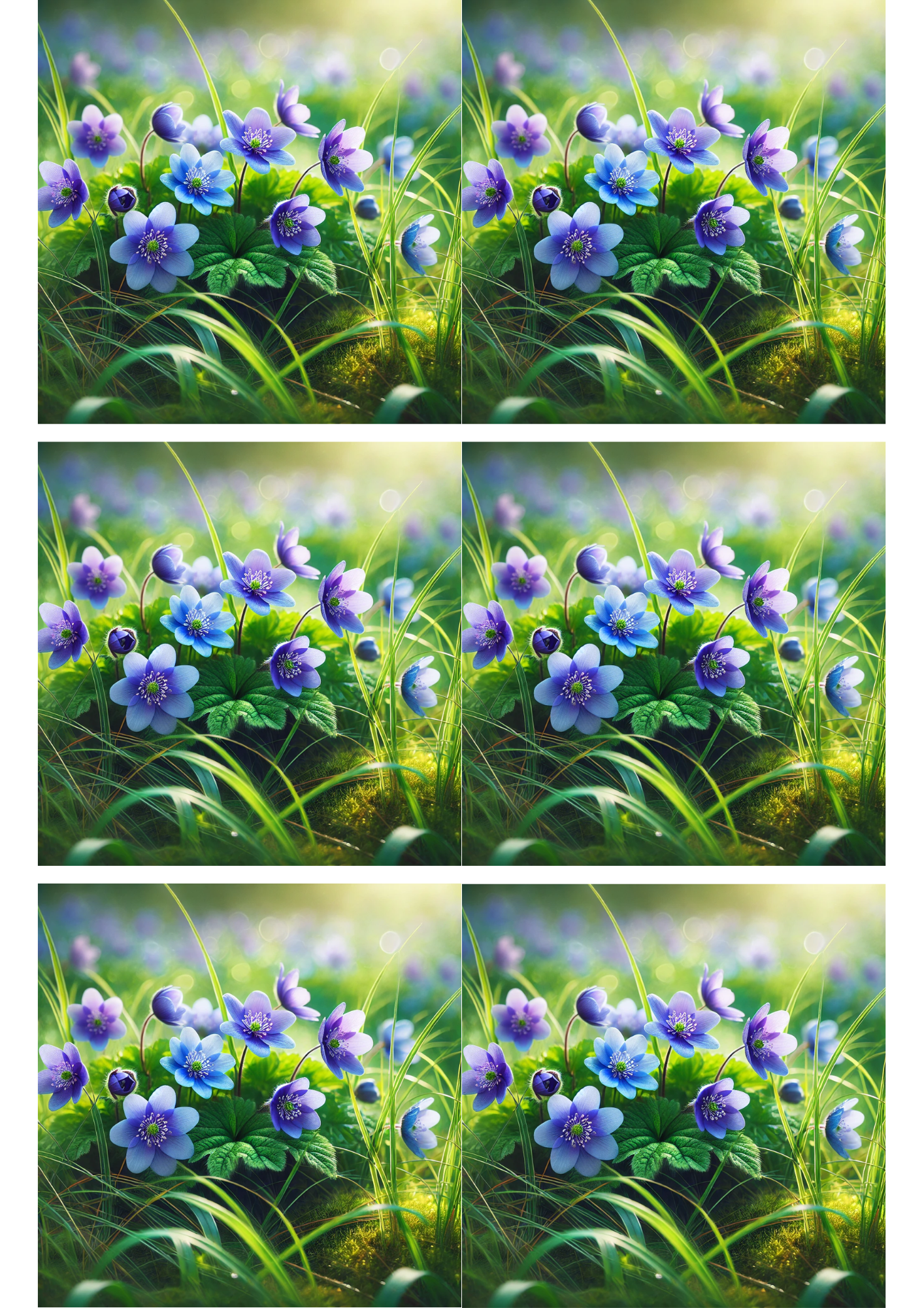 Sticker Sheet / Greeting Card – Hepatica Collage Cat. No. 3097