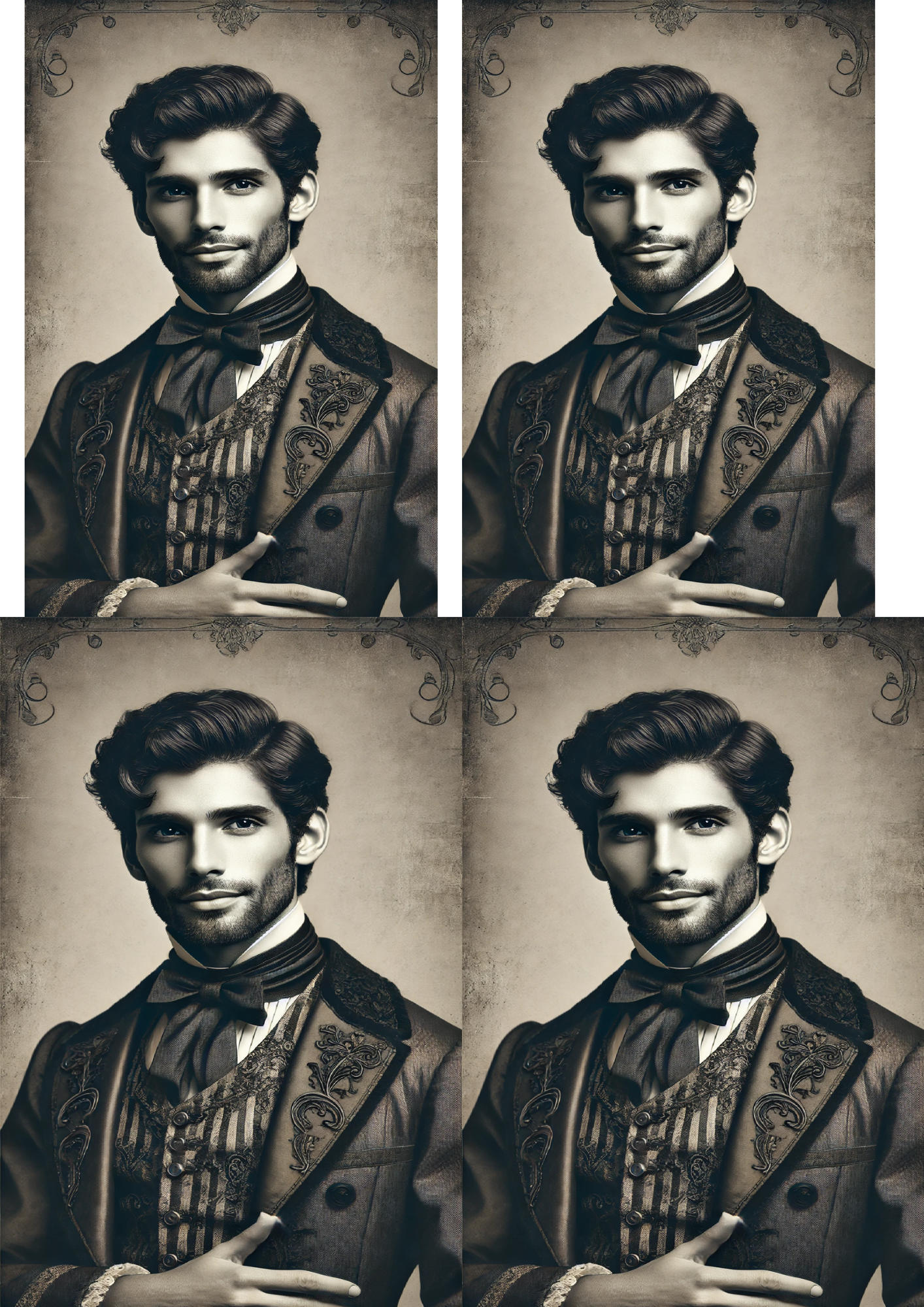 Sticker Sheet / Greeting Card – Handsome Victorian Man Collage Cat. No. 1453