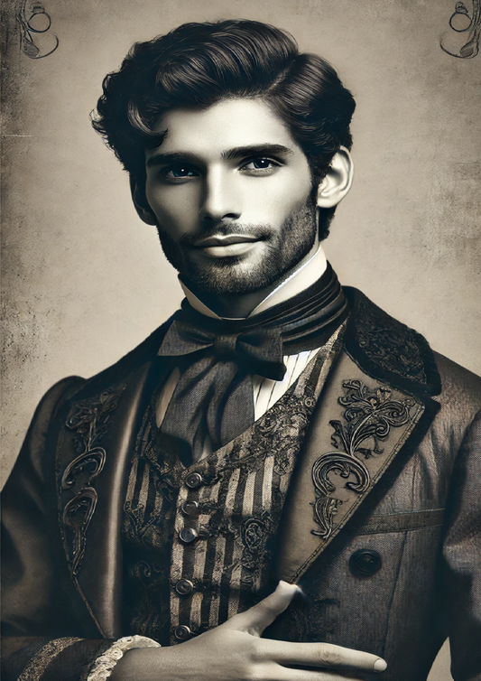 Sticker Sheet Handsome Victorian Man Full Cat. No. 1454