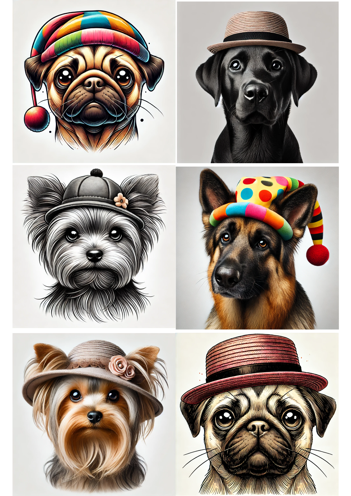 Sticker Sheet / Greeting Card – Dogs Various 2 Collage Cat. No. 2630