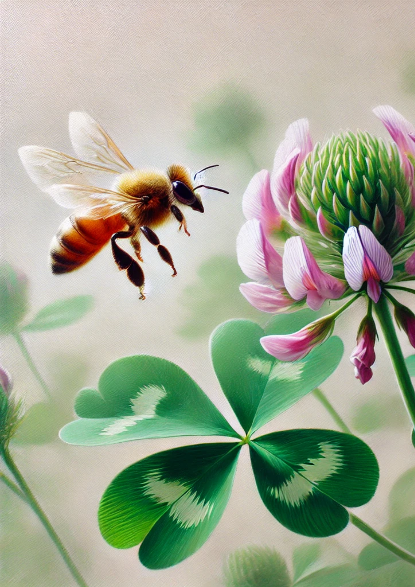 Sticker Sheet / Greeting Card – Bee and Clover Full Cat. No. 2279