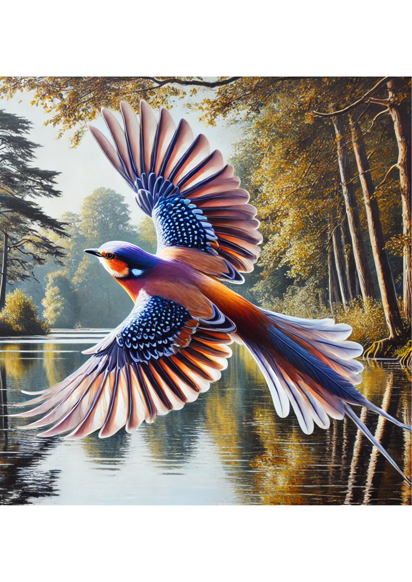 Sticker Sheet / Greeting Card – Bird Over Lake Full Cat. No. 2283