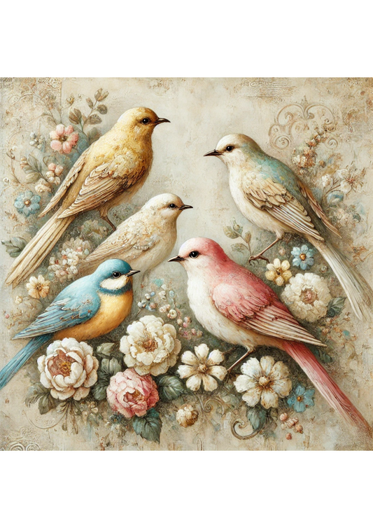 Sticker Sheet – Birds Shabby Chic Full Cat. No. 2287