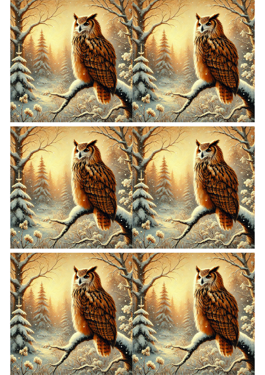 Sticker Sheet – Eagle Owl On A Branch 2 Collage Cat. No. 2769