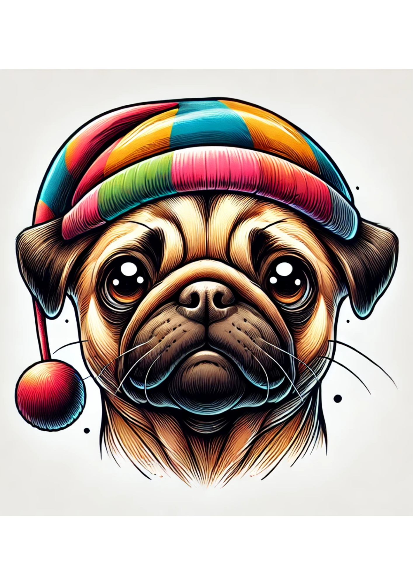 Sticker Sheet / Greeting Card – Pug 2 Full Cat. No. 2620