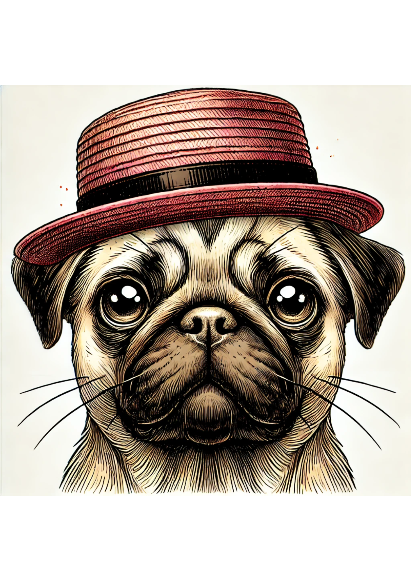 Sticker Sheet / Greeting Card – Pug Full Cat. No. 2617