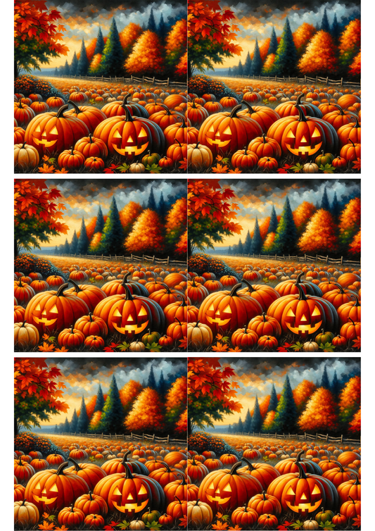 Sticker Sheet β Pumpkin Field Collage Cat. No. 2302