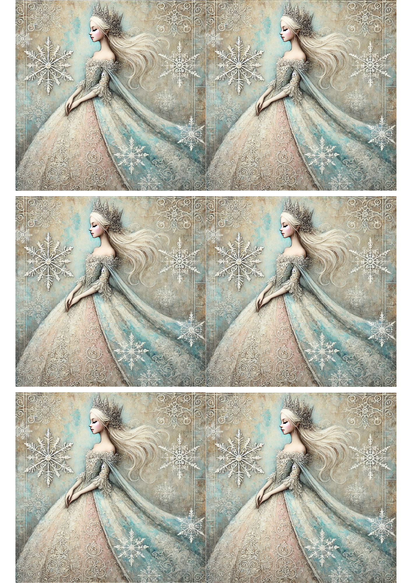 Sticker Sheet / Greeting Card – Snow Queen Collage Cat. No. 2306