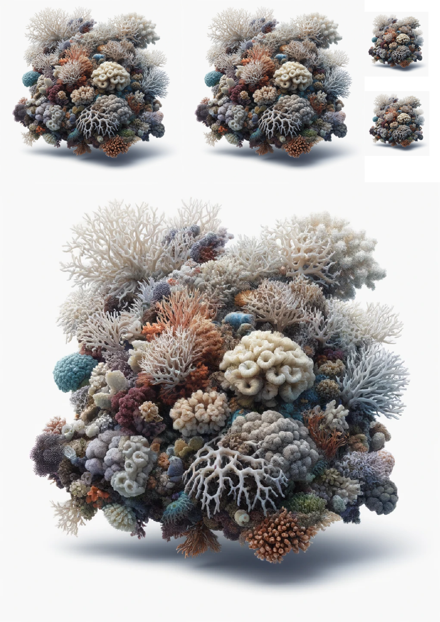 Sticker Sheet / Greeting Card – Coral Reef Collage Cat. No. 1371