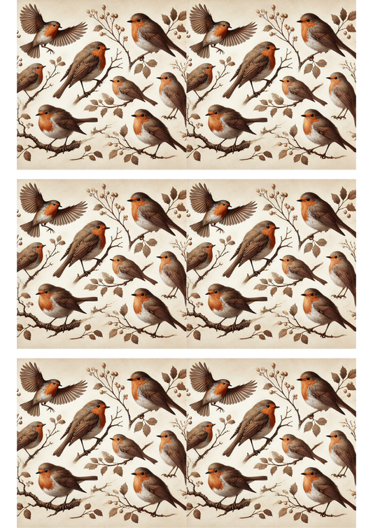 Sticker Sheet – Red Robin On A Branch Collage Cat. No. 3109