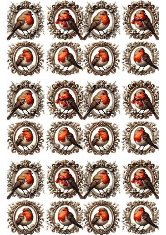 Sticker Sheet – Red Robin Oval Collage Cat. No. 3111