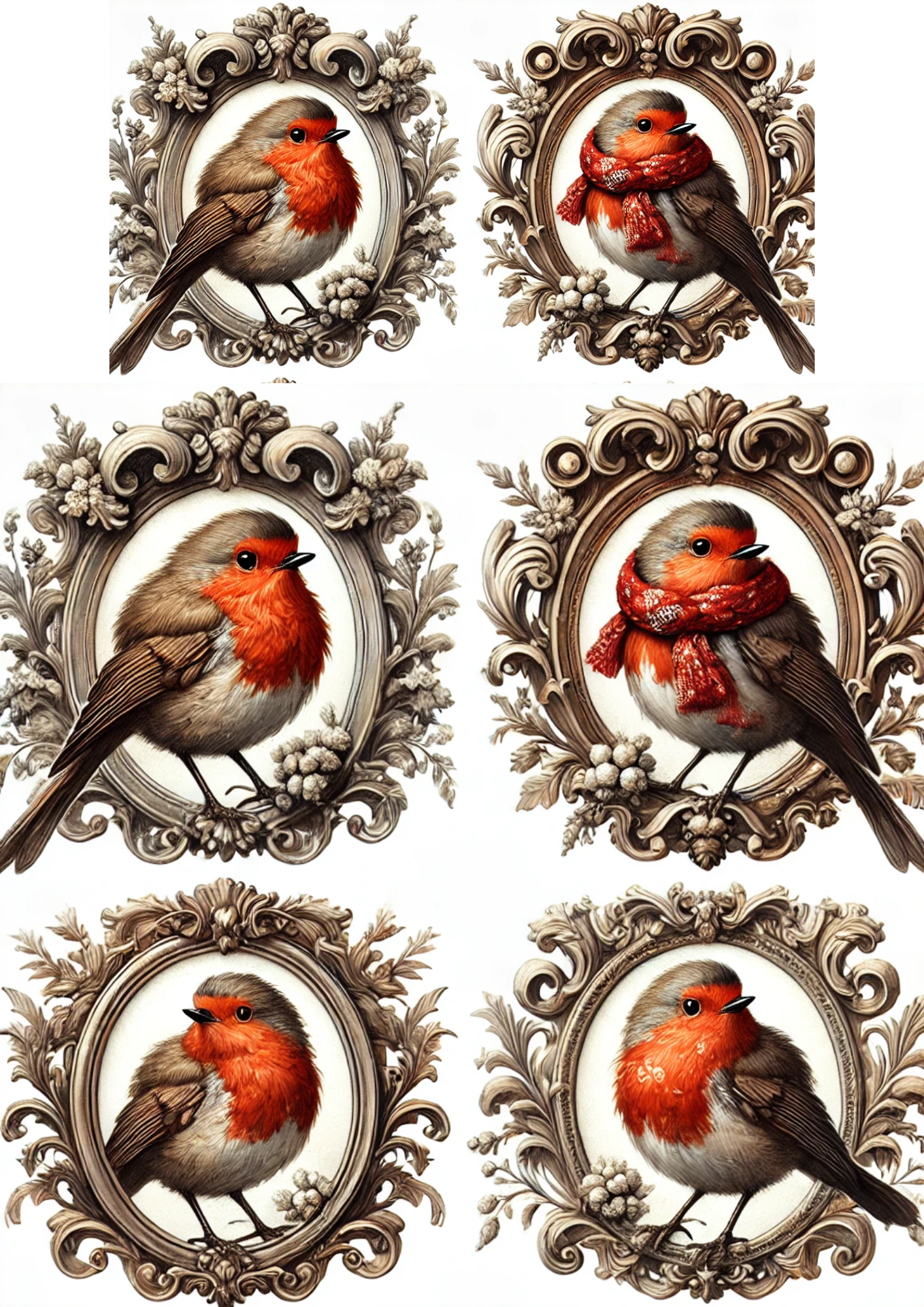 Sticker Sheet / Greeting Card – Red Robin Oval Full Cat. No. 3112