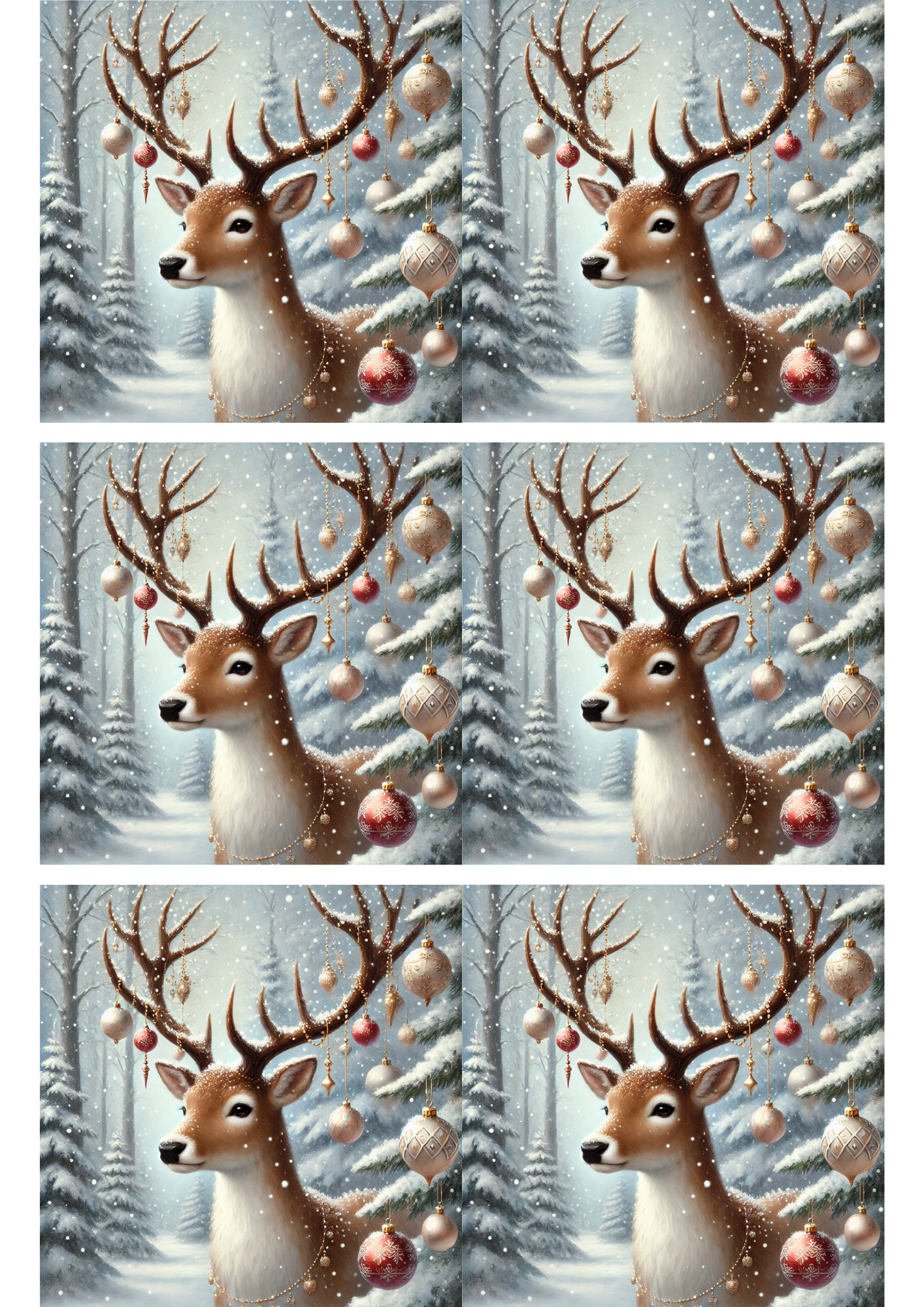 Sticker Sheet / Greeting Card – Reindeer Collage Cat. No. 3115
