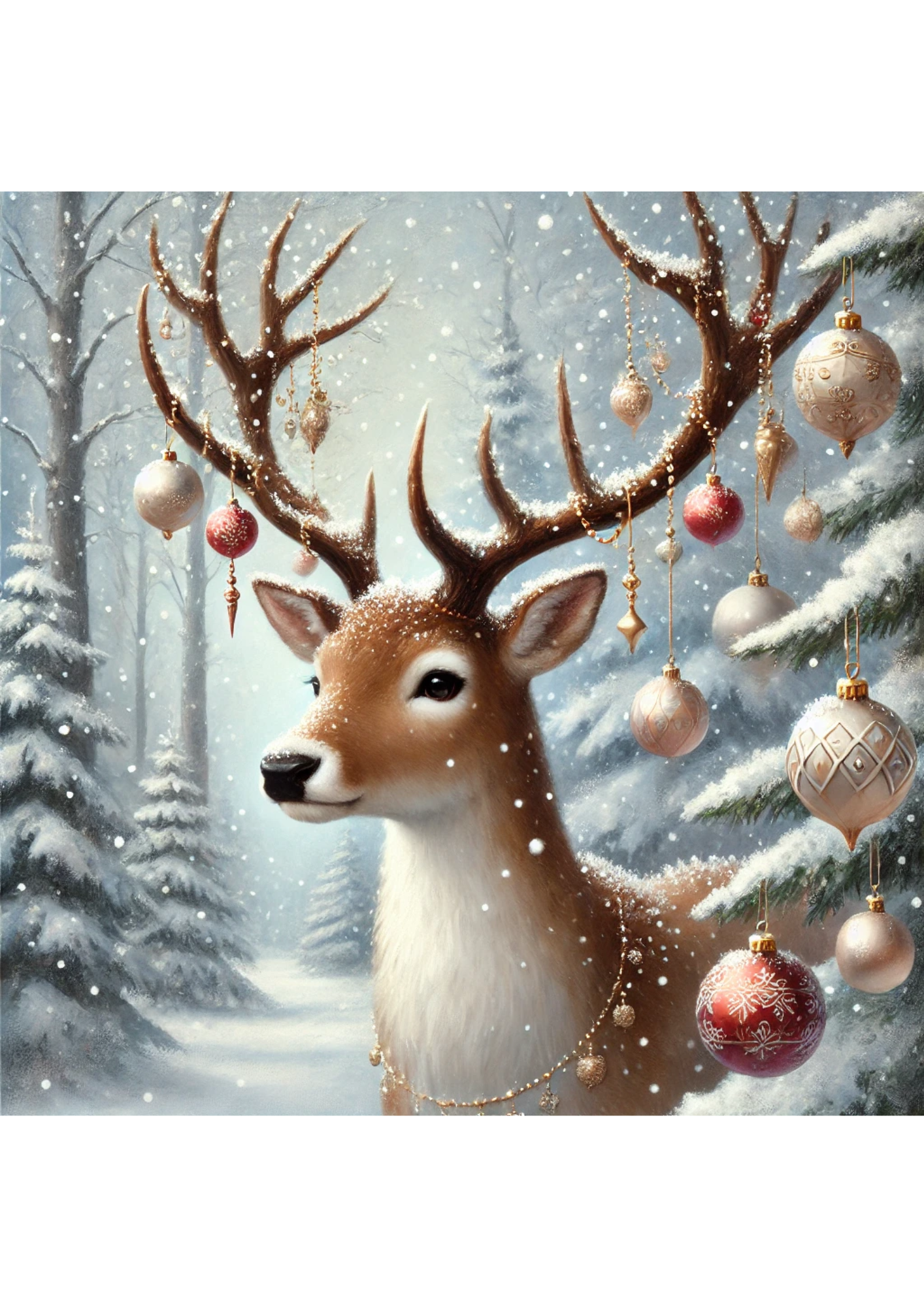 Sticker Sheet / Greeting Card – Reindeer Full Cat. No. 3116