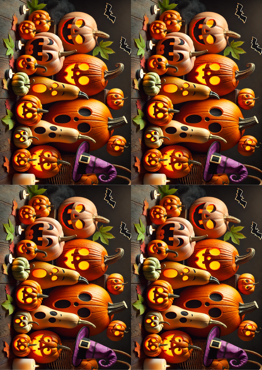 Sticker Sheet Halloween Family Pumpkin Collage Cat. No. 1638