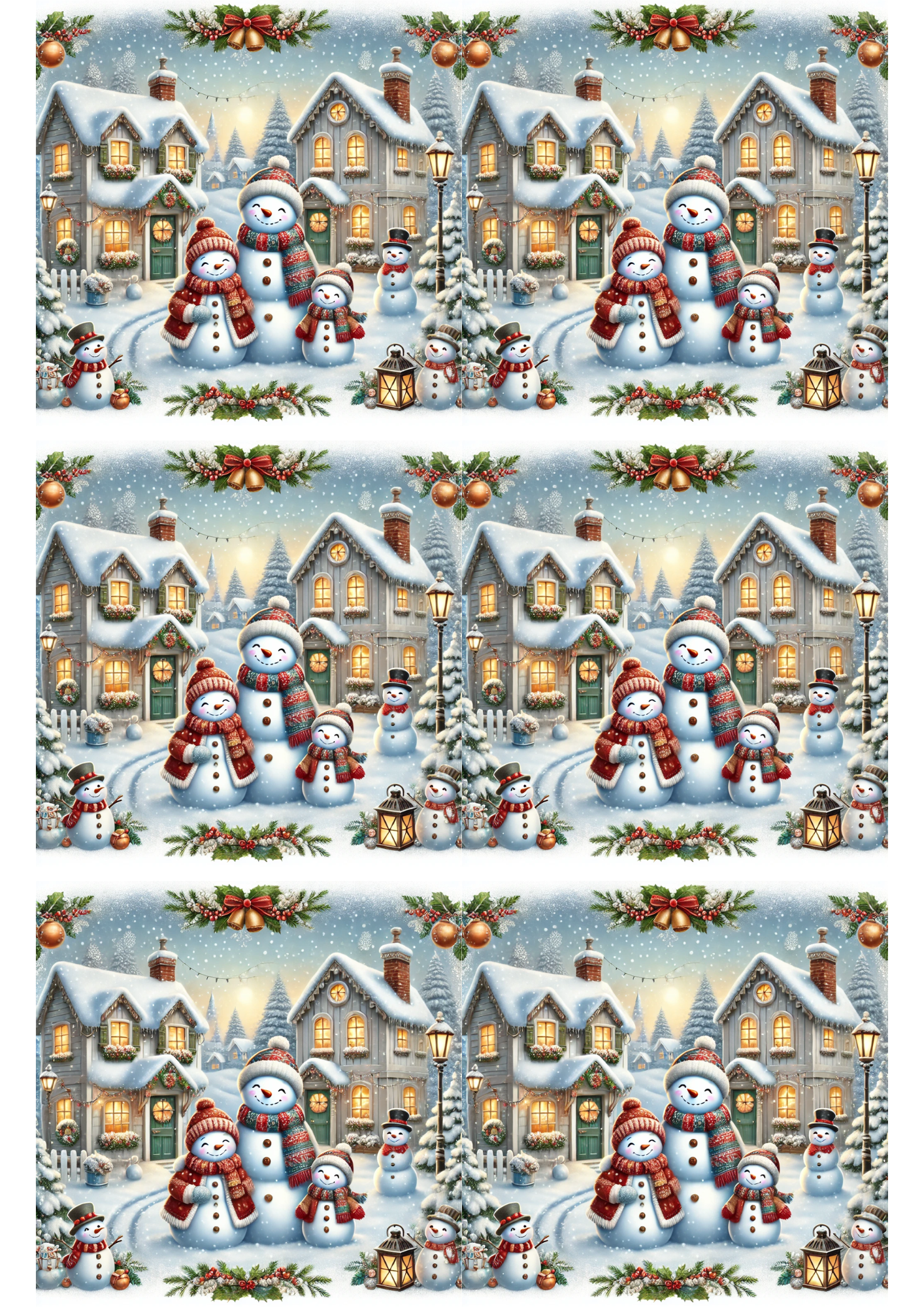 Sticker Sheet / Greeting Card – Snowman Family Collage Cat. No. 2773