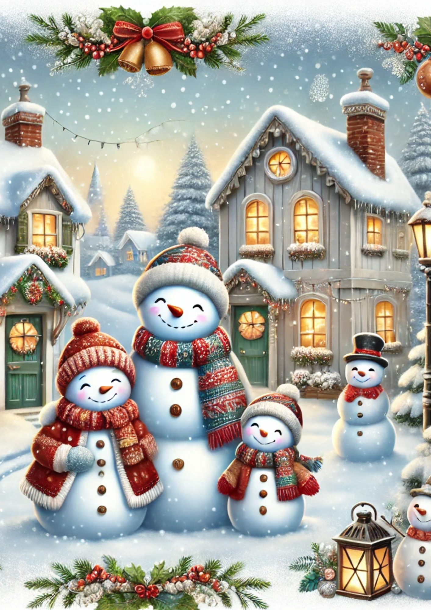 Sticker Sheet / Greeting Card – Snowman Family Full Cat. No. 2774