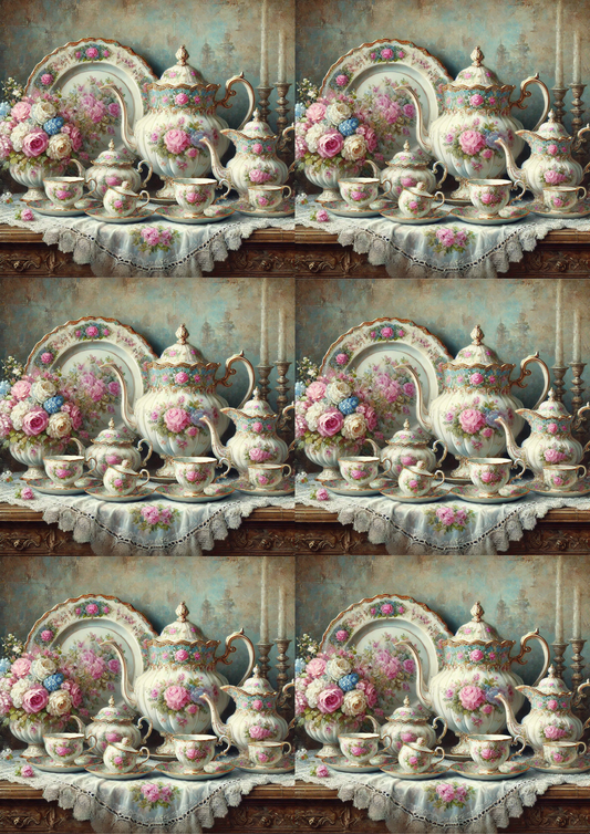 Sticker Sheet – Romantic Porcelain Collage Cat. No. 2339