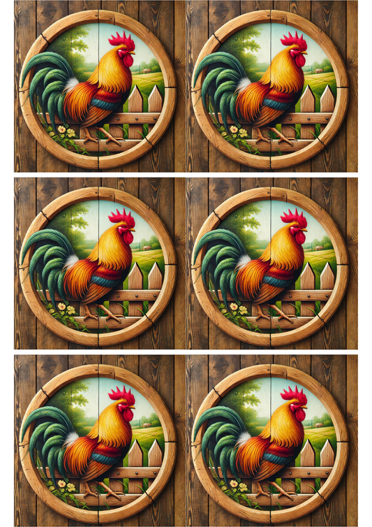 Sticker Sheet – Rooster Collage Cat. No. 2341