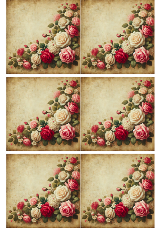 Sticker Sheet – Roses In Corner 2 Collage Cat. No. 2347