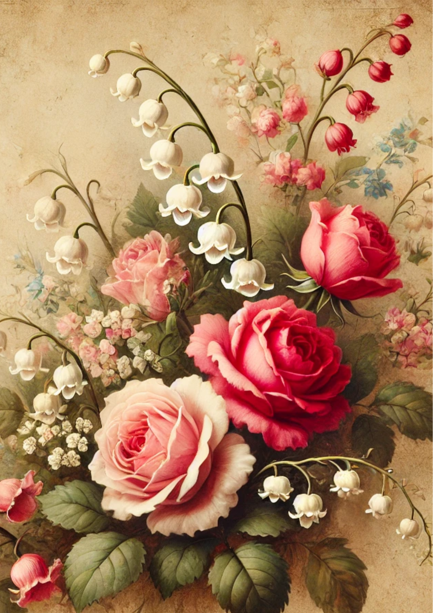 Sticker Sheet / Greeting Card – Roses In Corner 3 Full Cat. No. 2350