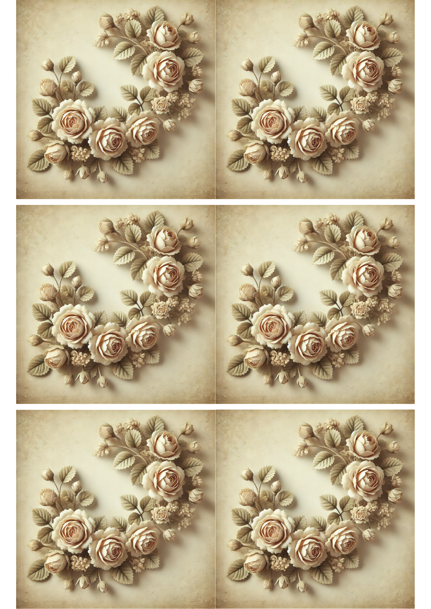 Sticker Sheet / Greeting Card – Roses Garland Collage Cat. No. 2351