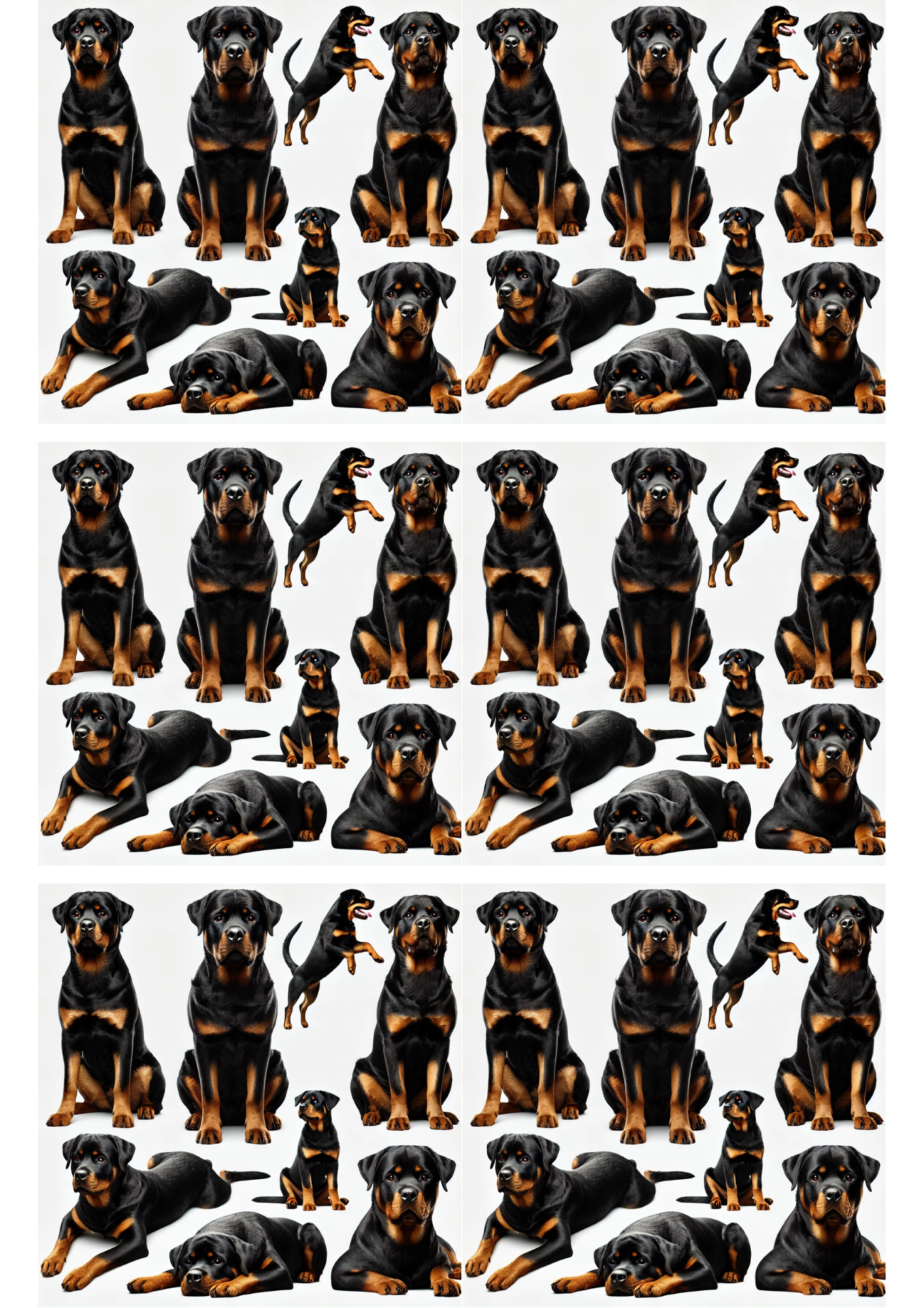 Sticker Sheet / Greeting Card – Rottweiler Dog Collage Cat. No. 3117