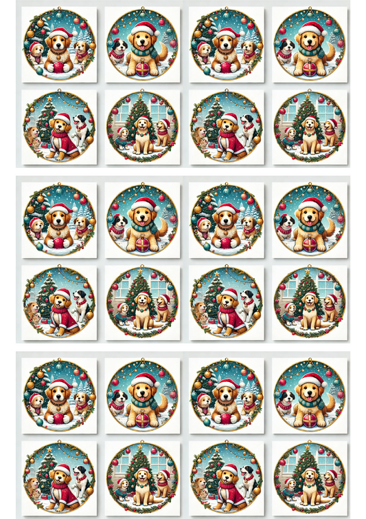 Sticker Sheet – Dogs In Round Frames Collage Cat. No. 3121