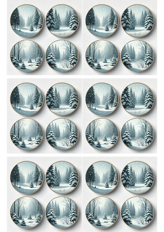 Sticker Sheet – Forest In Round Frames Collage Cat. No. 3125