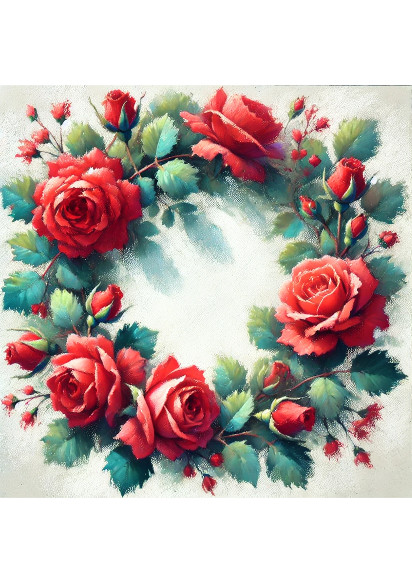 Sticker Sheet / Greeting Card – Rose Wreath Full Cat. No. 2368