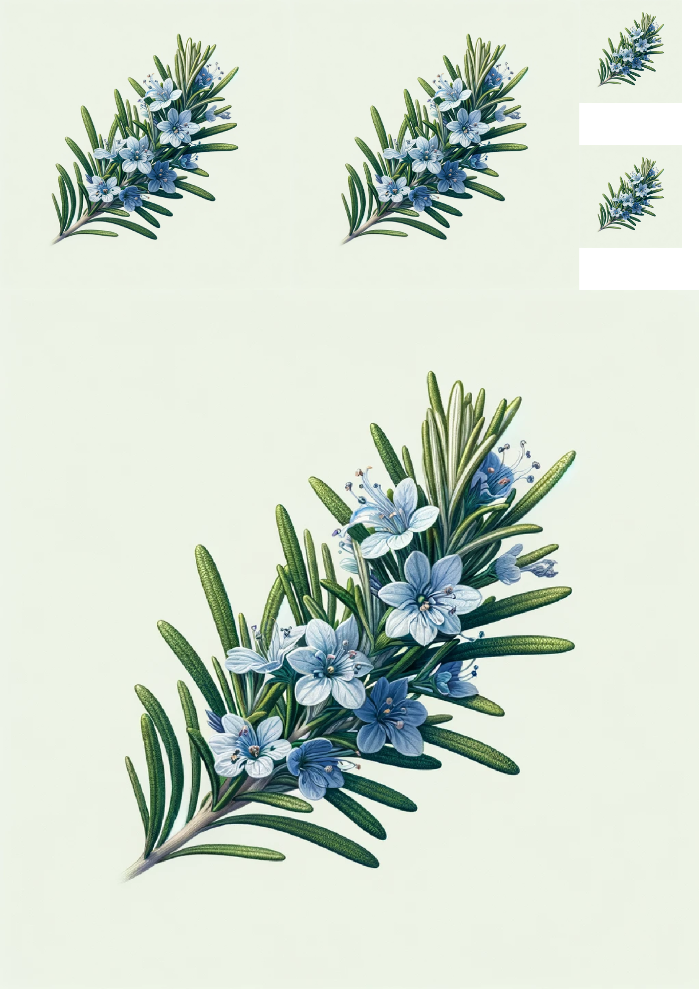 Sticker Sheet / Greeting Card – Rosemary Collage Cat. No. 1148
